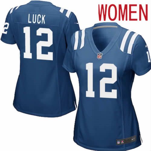 Women Indianapolis Colts #12 Andrew Luck Nike Royal Game Player NFL Jersey